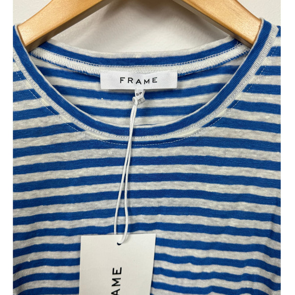 FRAME Roll Cuff Organic Linen Muscle in Jet Stream Multi Size S - Picture 8 of 11